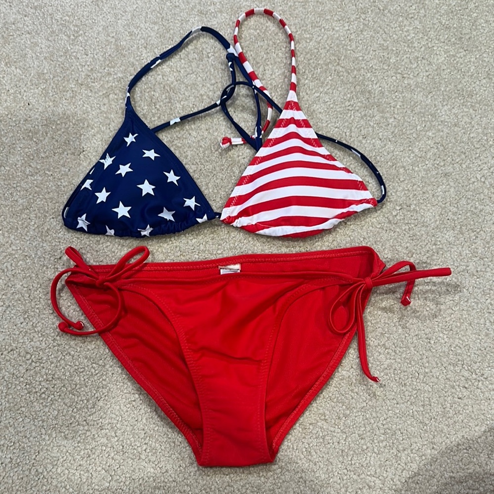 Old Navy Red, White, and Blue Bikini Set